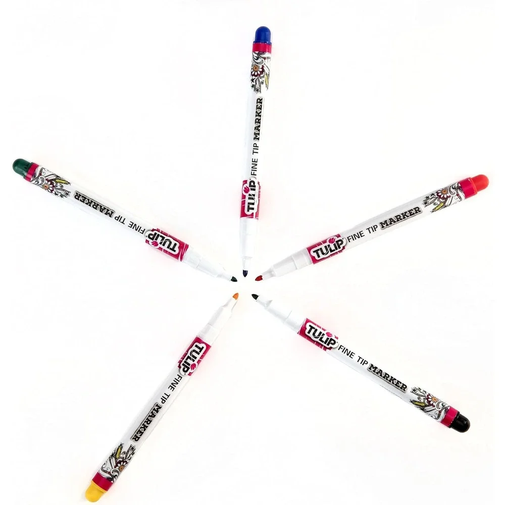 Tulip Fabric Markers Unisex OS Multi New Fine Tip Essentials 5Pk 35256